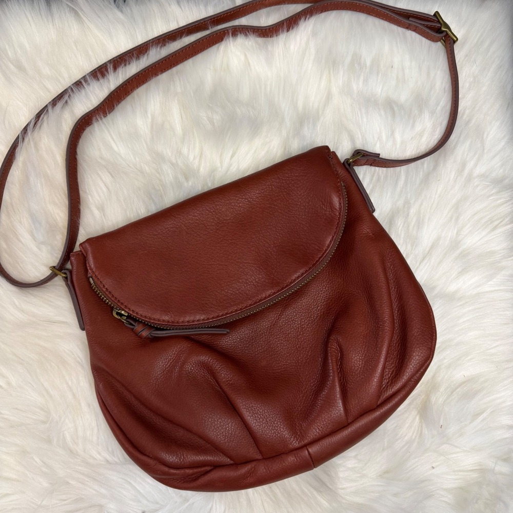 Margot - Genuine Leather Crossbody Purse Warm Brown Quiet Luxury